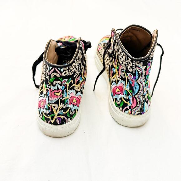 Le Mondeur The Gold Bird High Top Laced Paterned Sneaker Portugal Size 39 - Picture 8 of 8